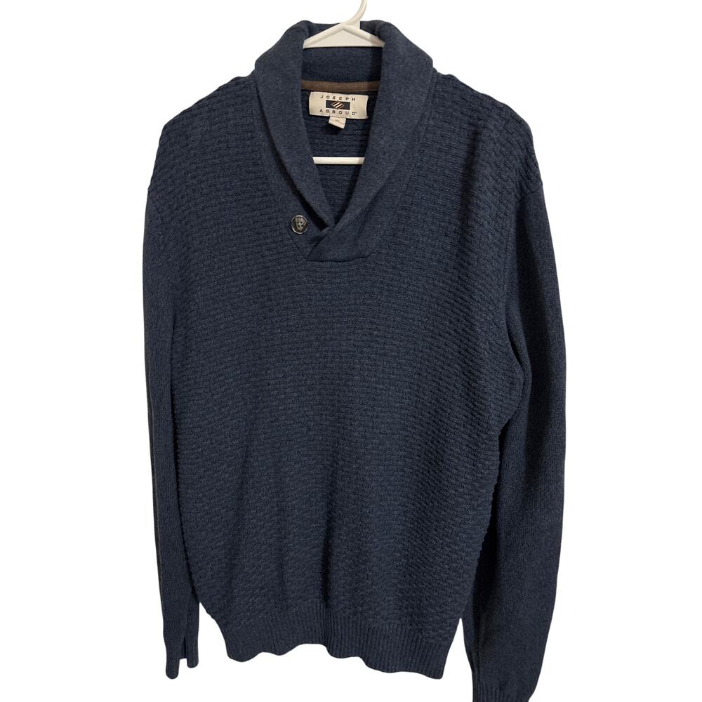 Sharp Joseph Abboud Men's XL Blue Shawl Collar Sweater